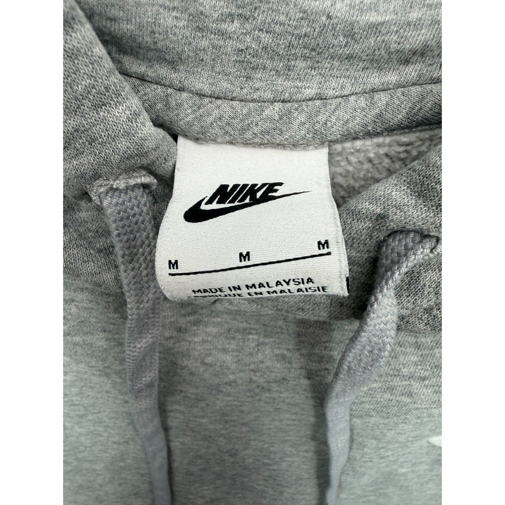 Nike Mens Gray Pullover Hoodie Sweatshirt Embroidered Swoosh Size Medium M - Picture 4 of 6